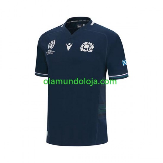 Camisola Rugby Escócia Homem Equipamento Primeiro RWC 2023 Manga Curta